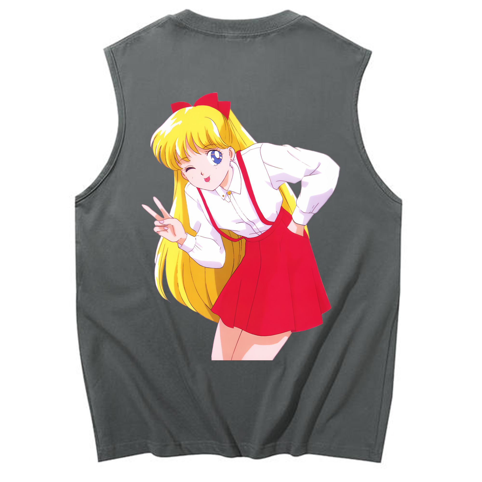 （画像用） 美少女戦士セーラームーン 愛野 美奈子 あいの みなこ Sailor Moon Aino Minako コットン100％タンクトップ（背面プリント）